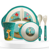 Baby Feeding Essential Baby Dinner Set Infant Training Eating Utensils-Giraffe